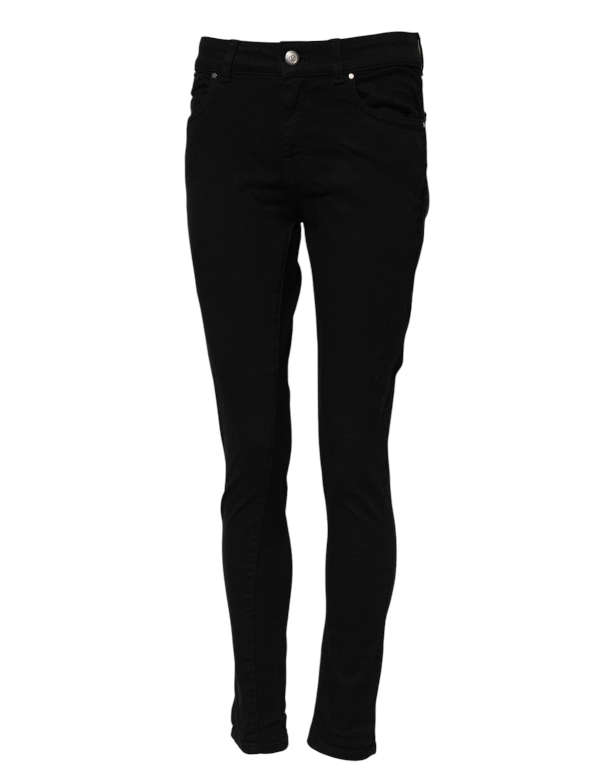 Dolce & Gabbana Black Cotton Skinny Mid Waisted Denim Jeans
