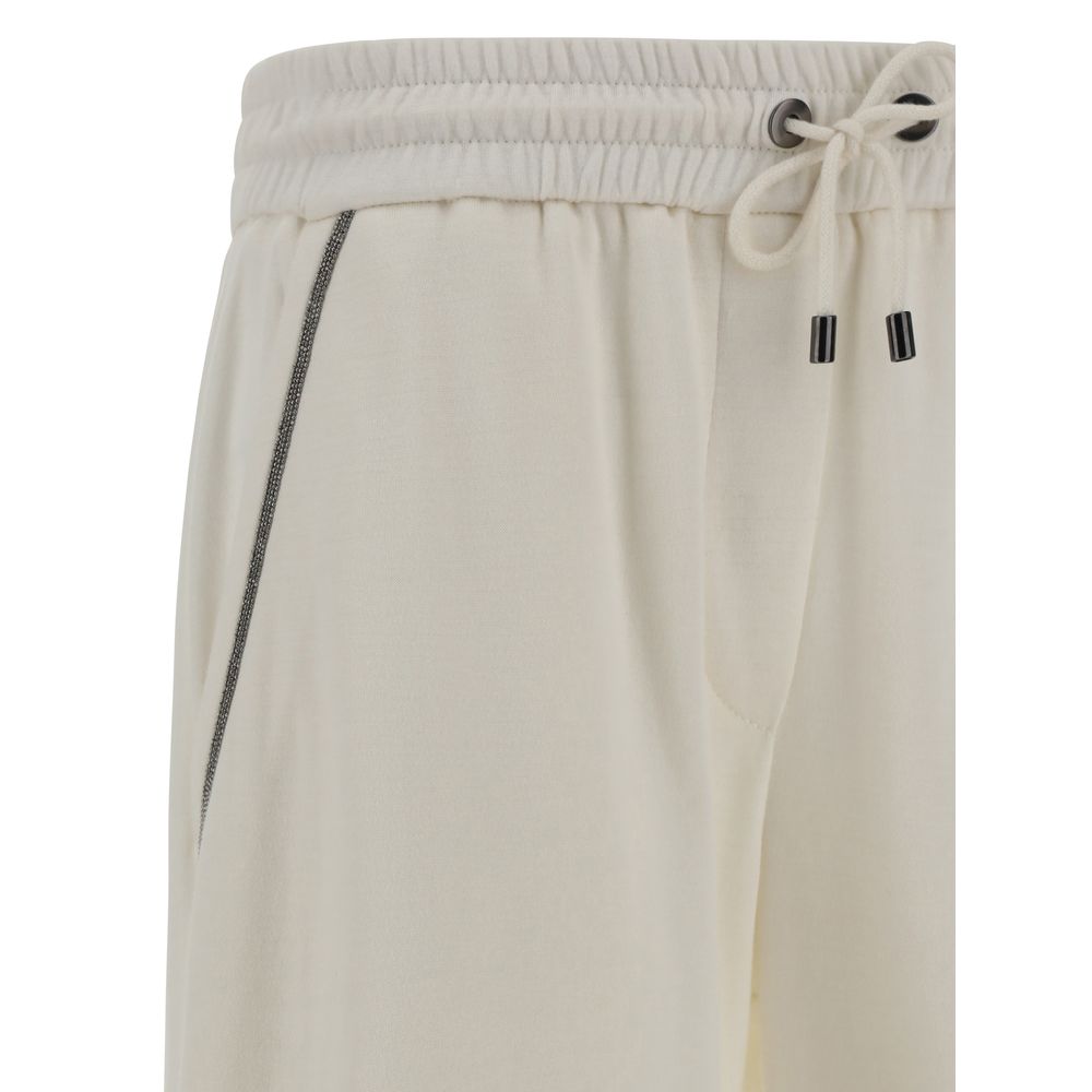 Brunello Cucinelli White Cotton Casual Pants
