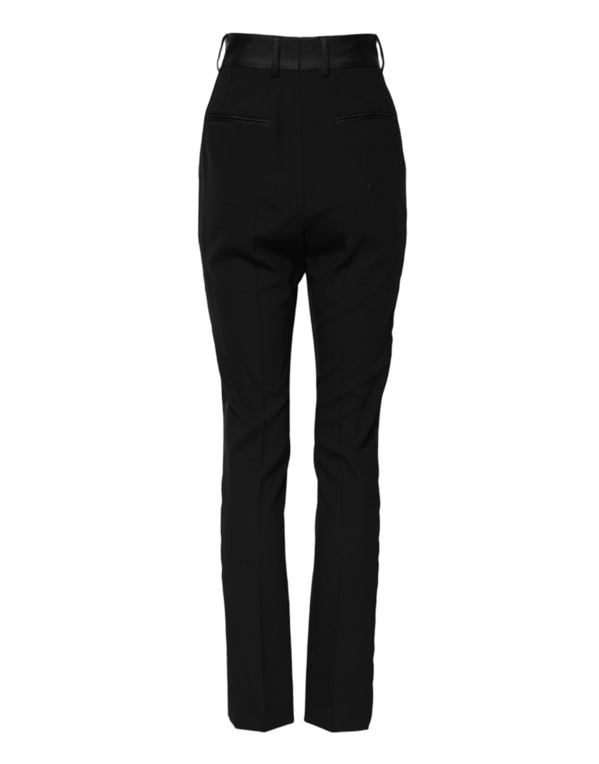 Dolce & Gabbana Black Wool High Waist Skinny Pants