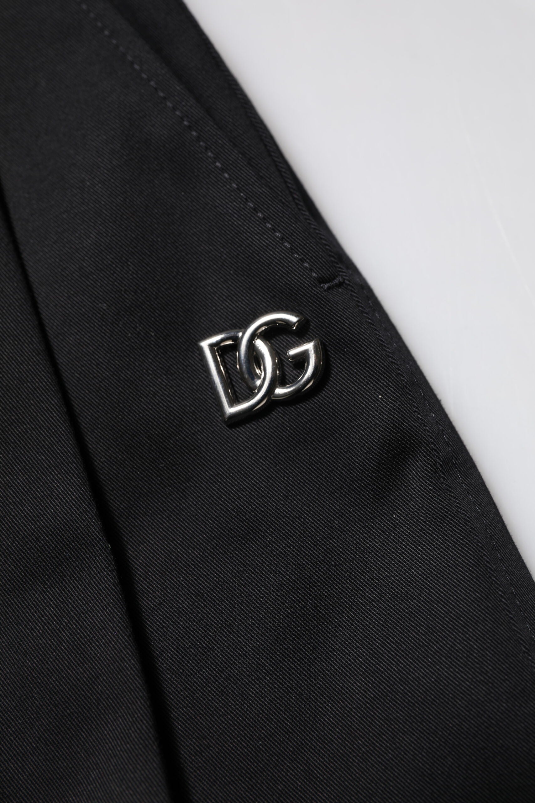 Dolce & Gabbana Black Cotton HighWaist Wide Leg Pants