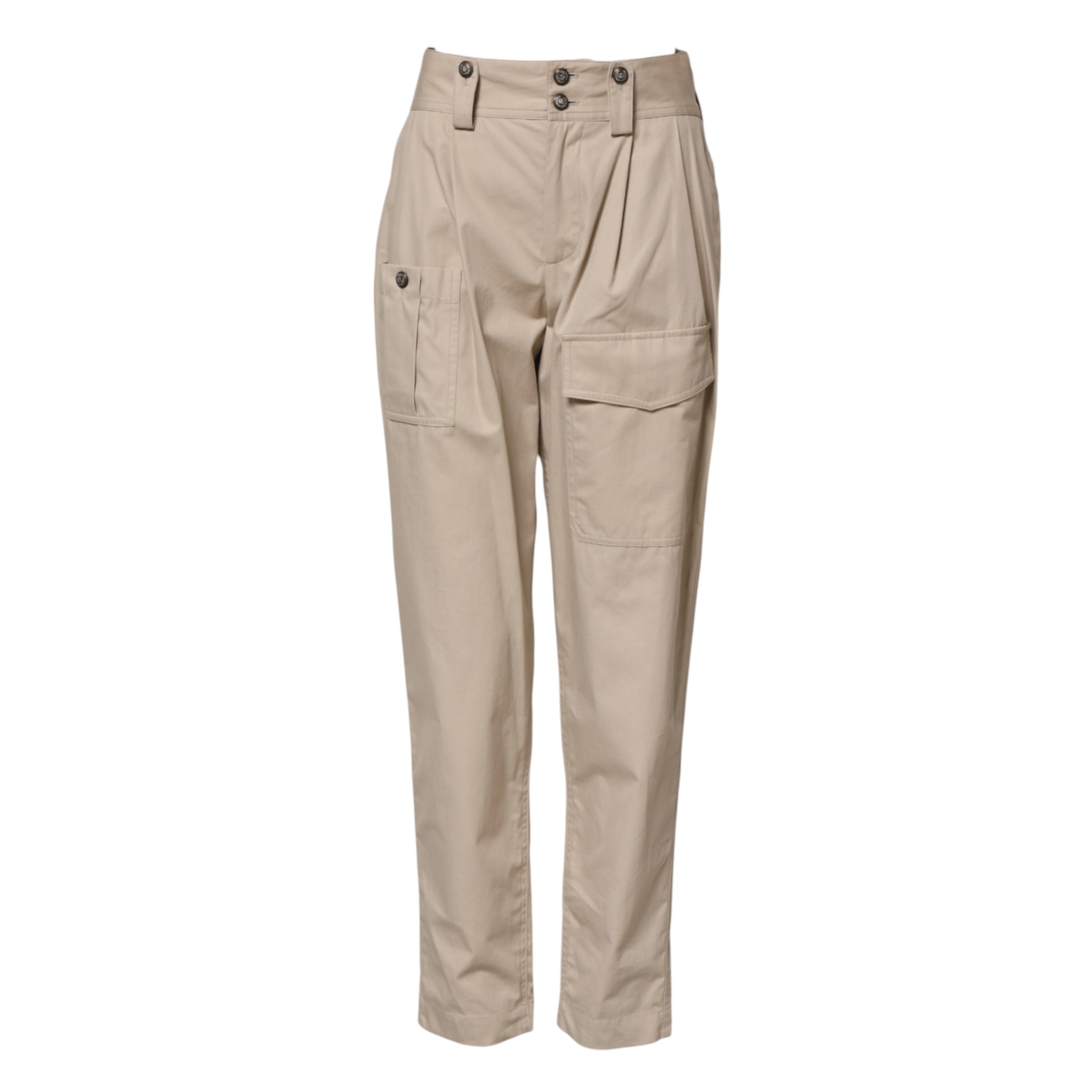 Dolce & Gabbana Beige Cotton High Waisted Pants