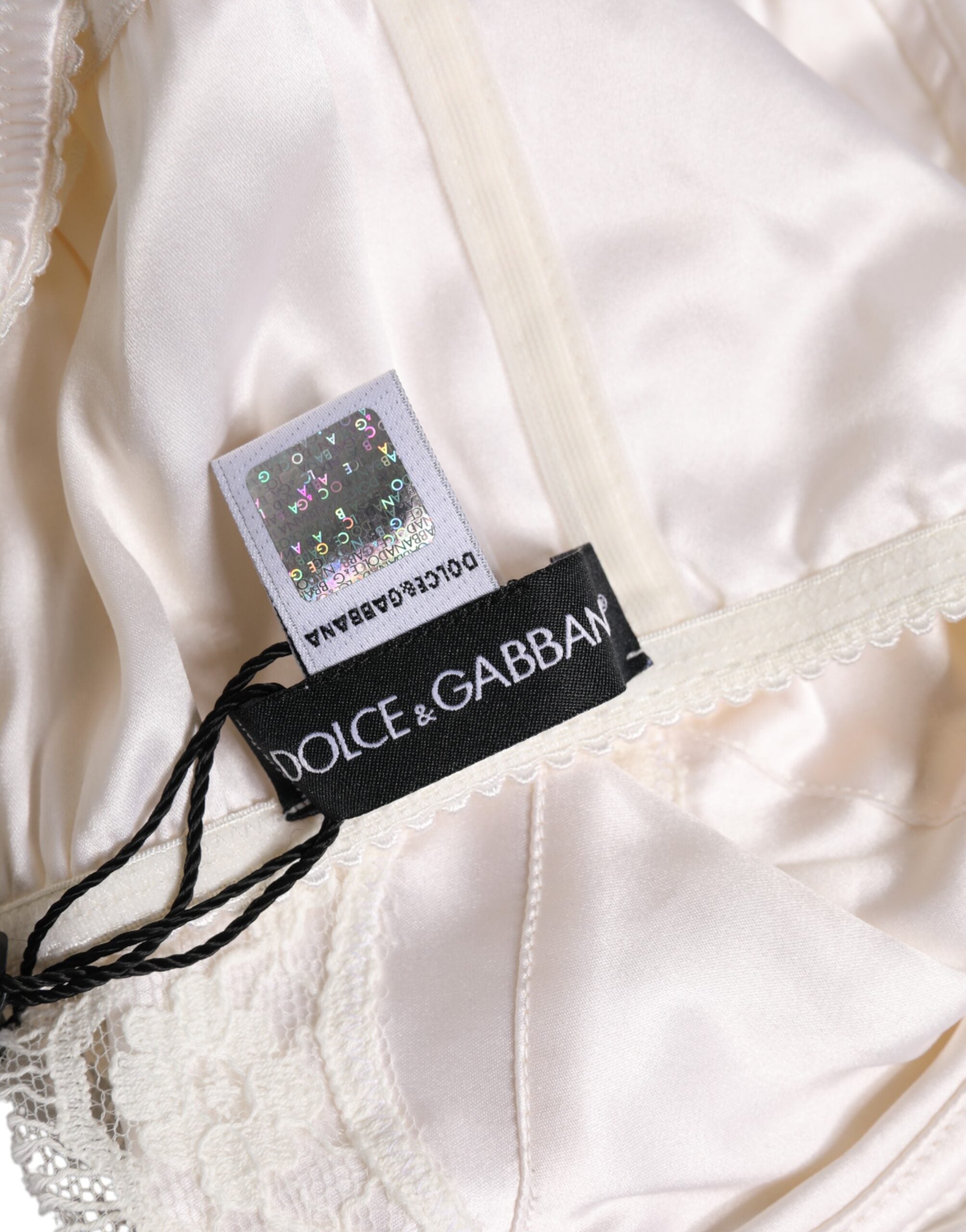 Dolce & Gabbana White Silk Underwired Balconette Bra Underwear