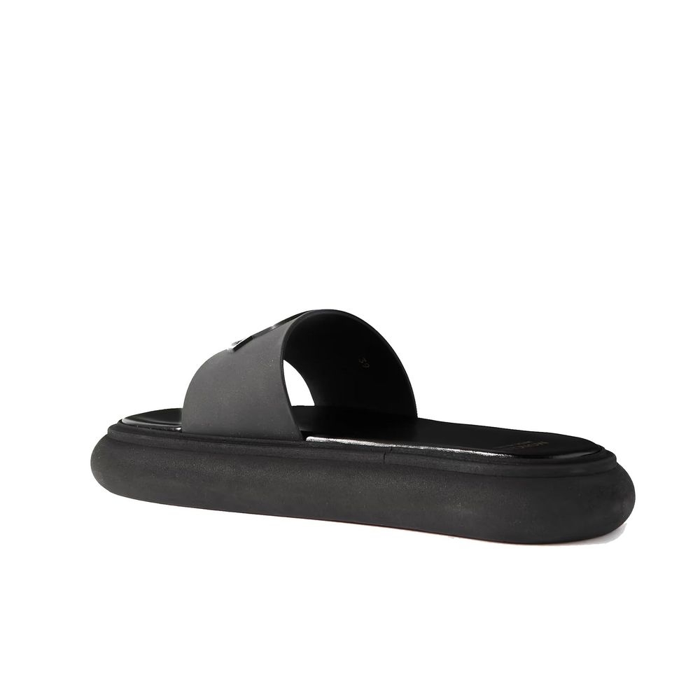 Moncler Black Rubber Slides