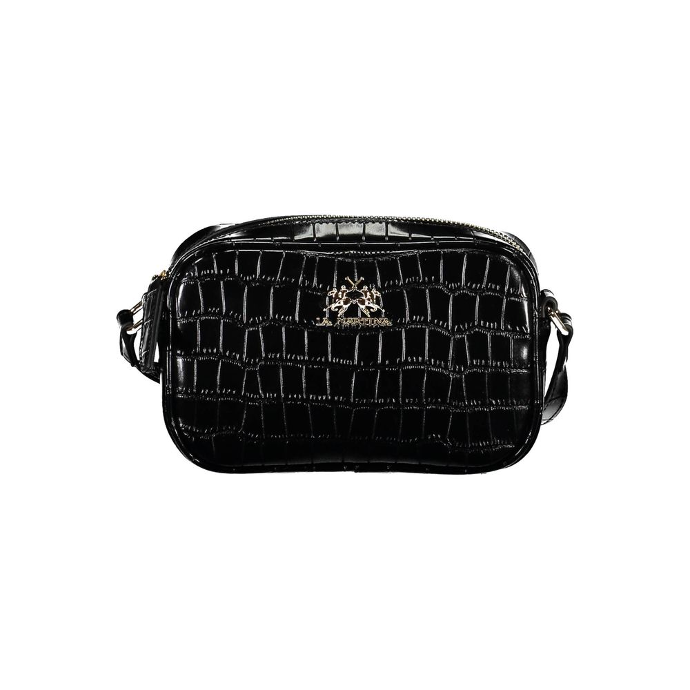 La Martina Black Polyurethane Women Shoulder Bag