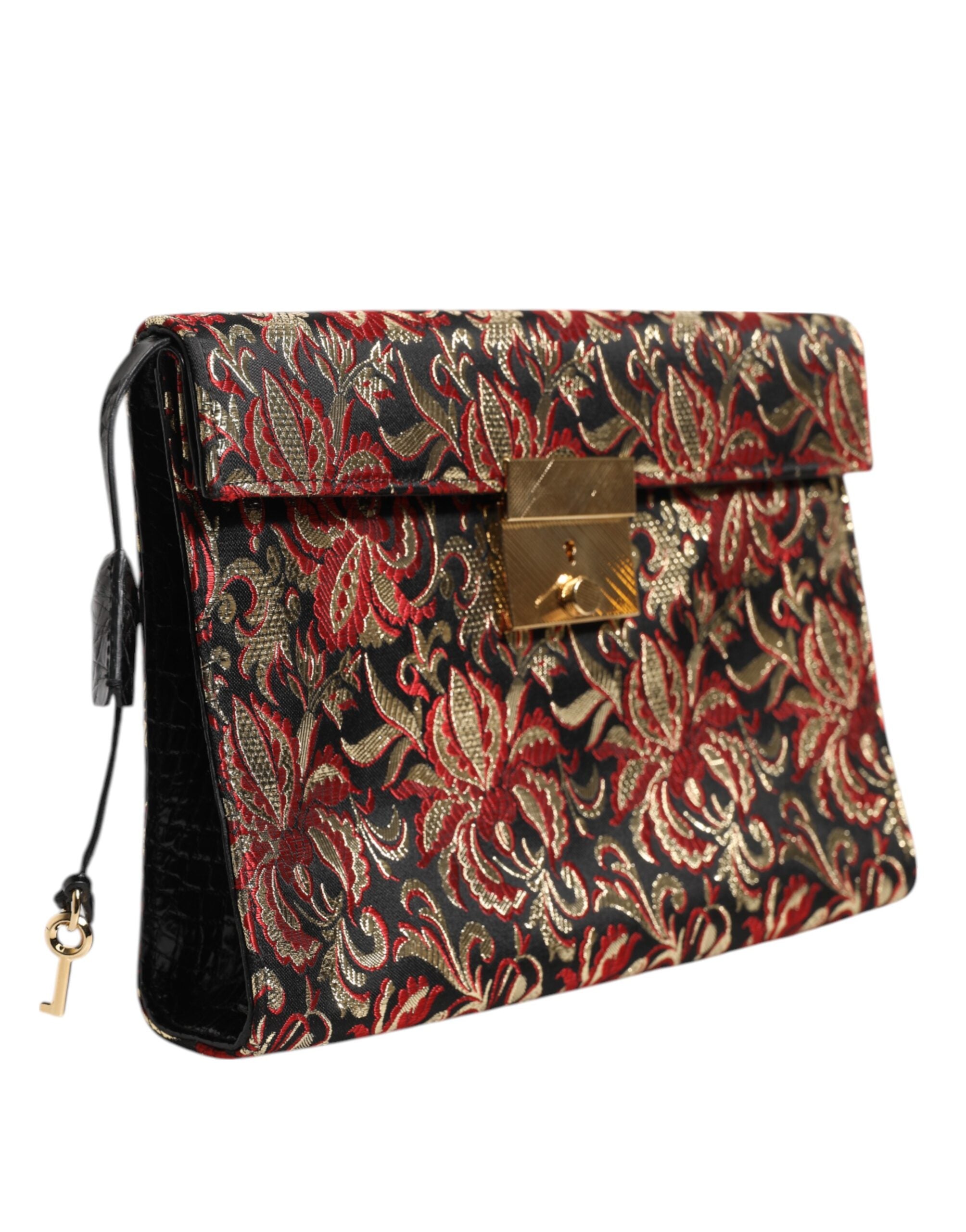 Dolce & Gabbana Multicolor Jacquard Floral Document Briefcase Bag