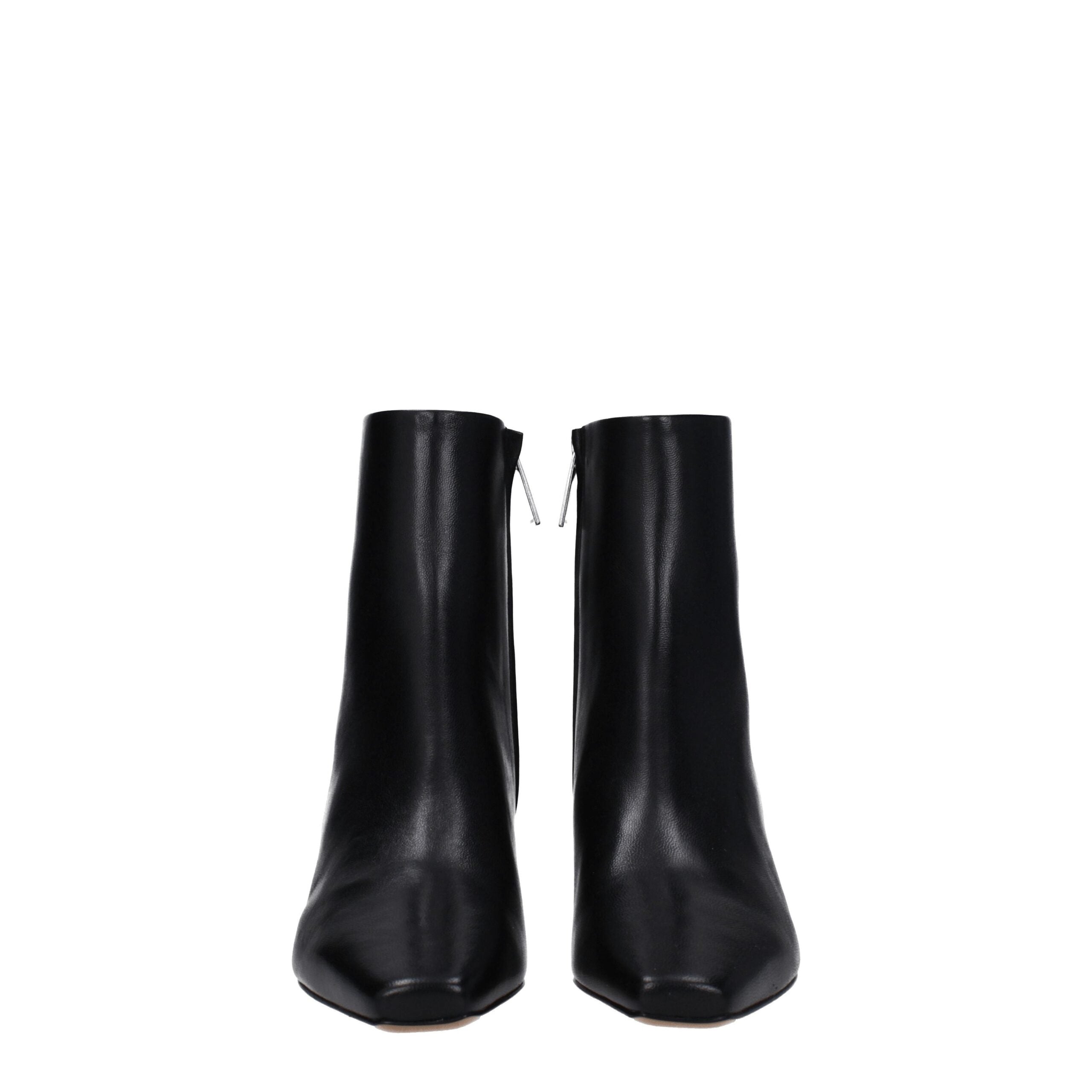 Off-White Black Leather Ankle Boots