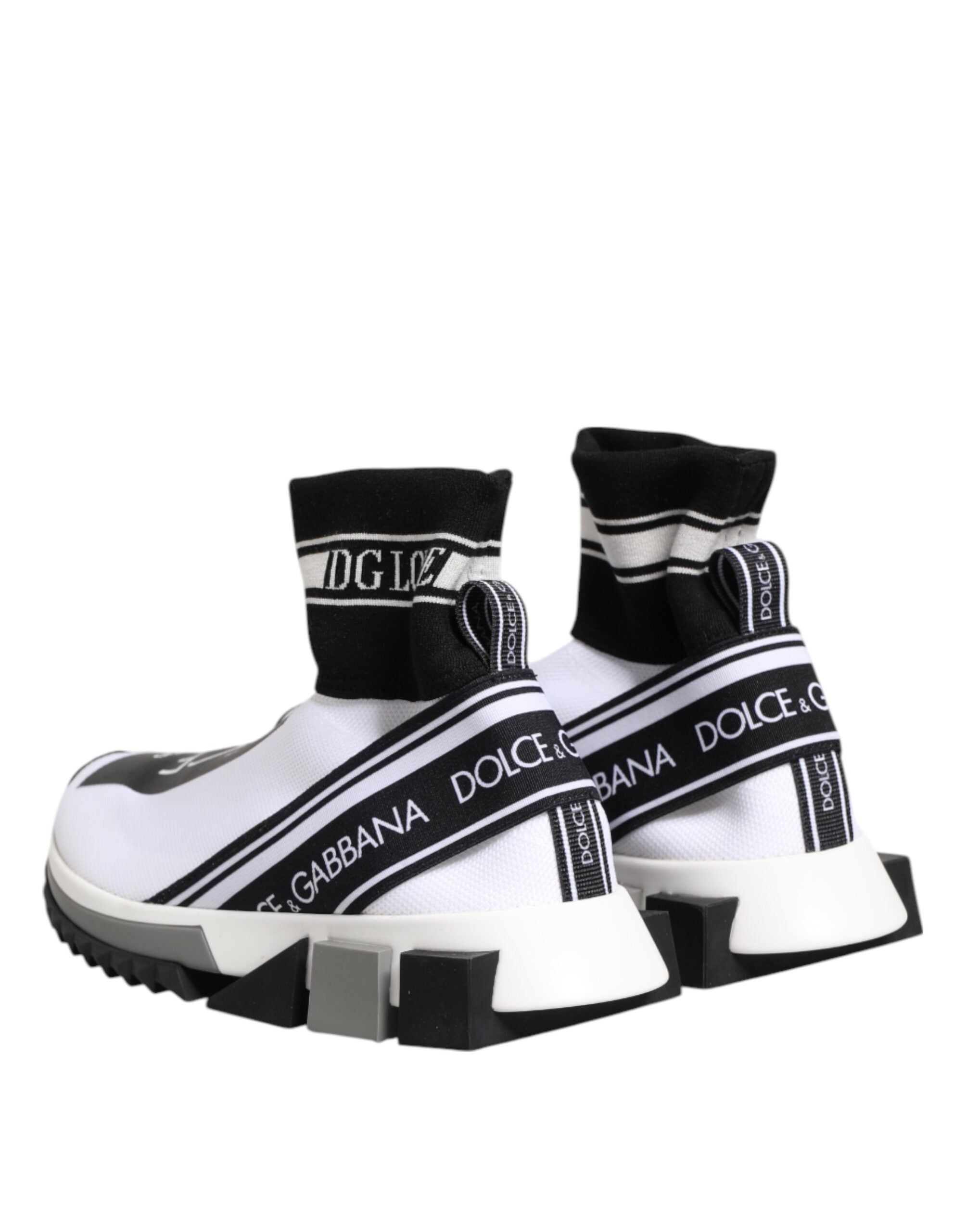 Dolce & Gabbana White Black Sorrento Socks Sneakers Shoes