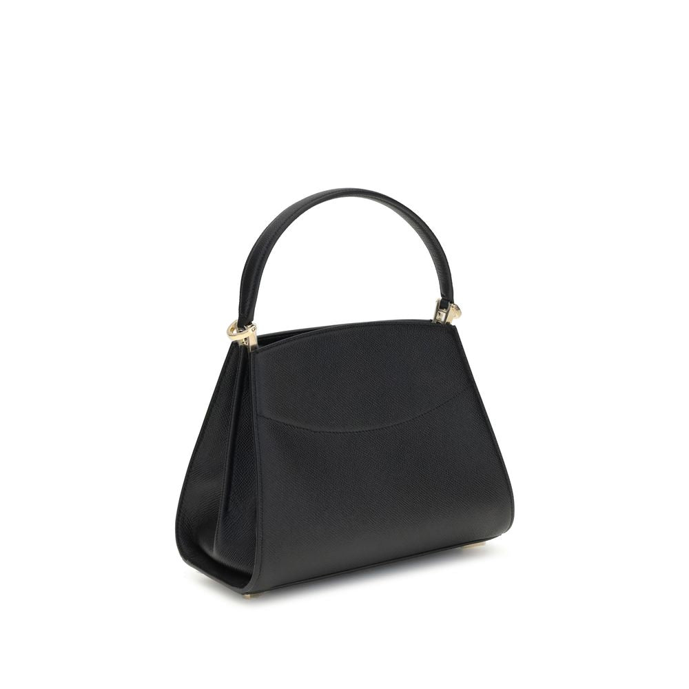 Ferragamo Black Calf Leather Bos Taurus Handbag