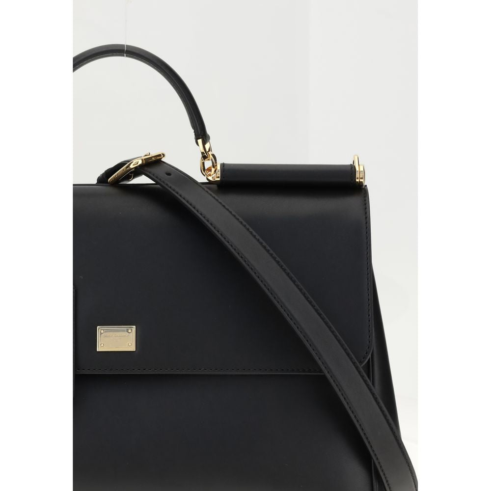 Dolce & Gabbana Black Calf Leather Bos Taurus Shoulder Bag