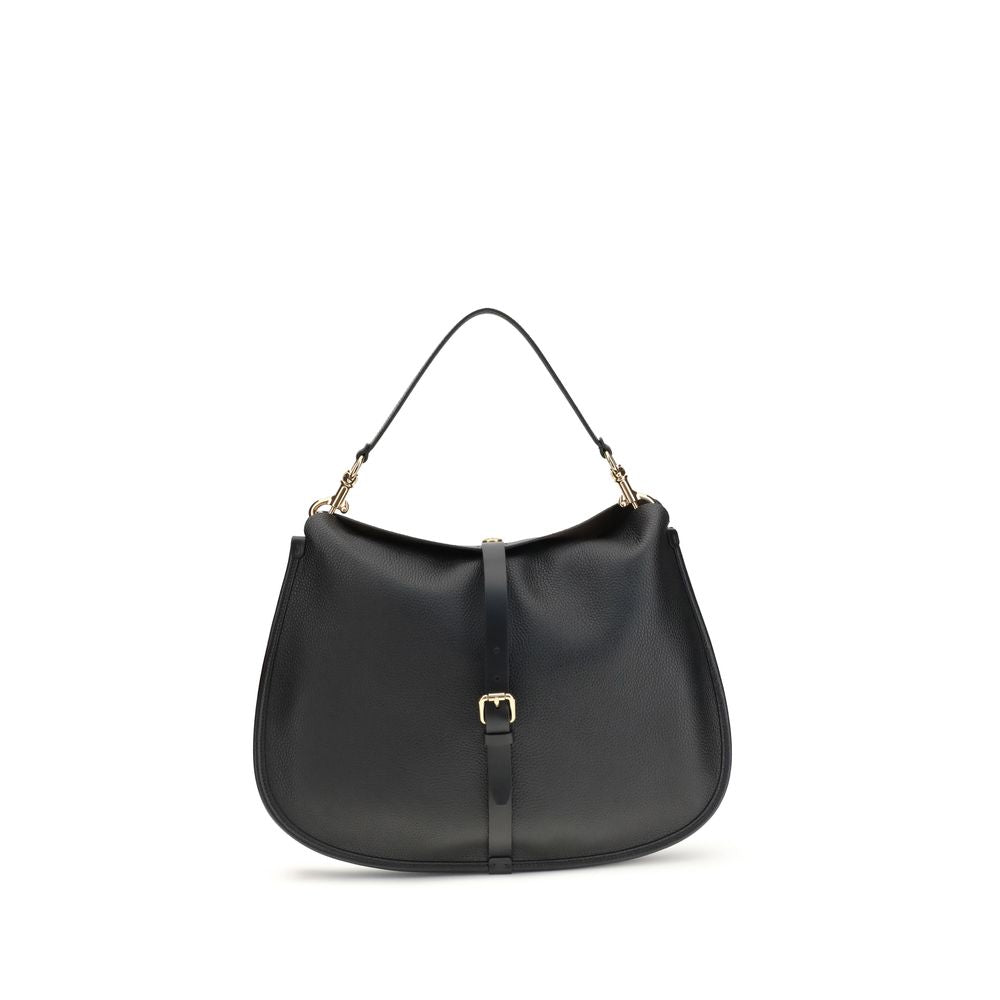 Etro Black Calf Leather Bos Taurus Shoulder Bag