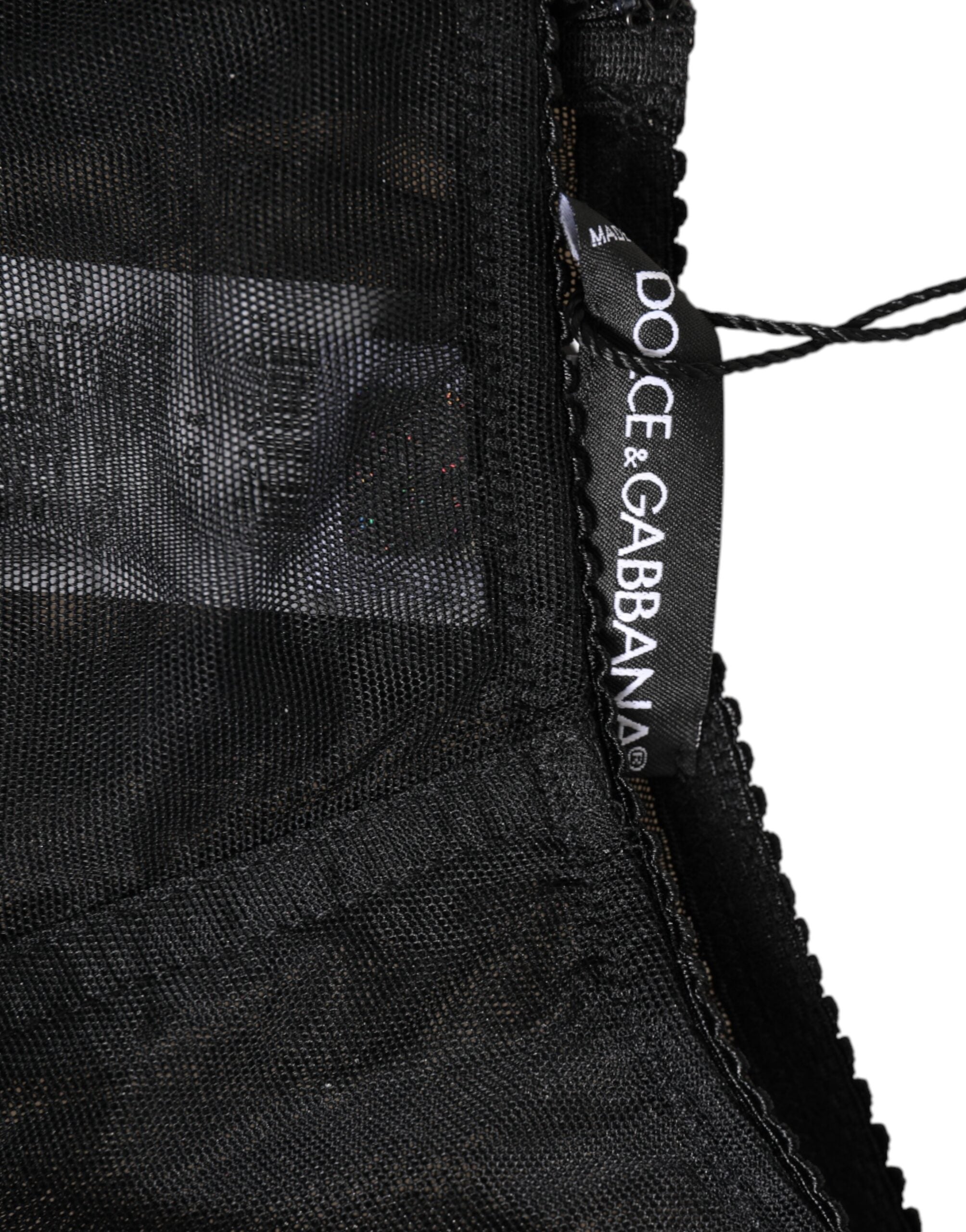 Dolce & Gabbana Black High Waist Mesh Sheer Shapewear Underwear
