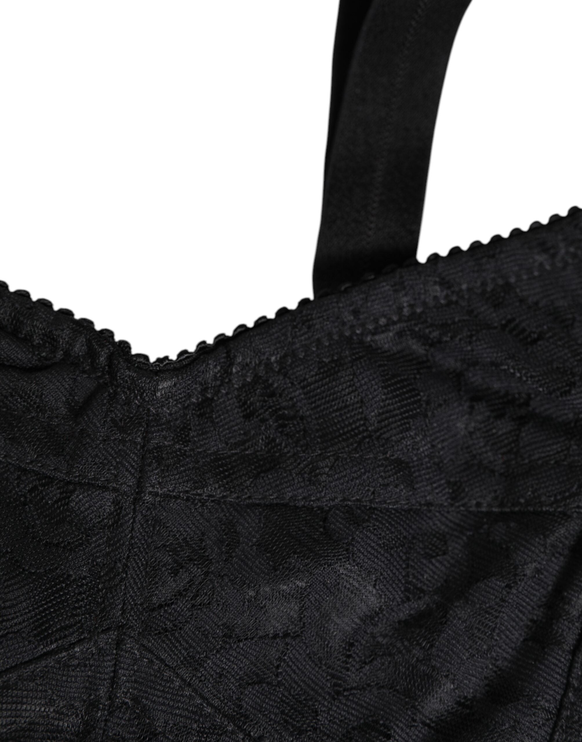 Dolce & Gabbana Black Stretch Nylon Bustier Bra Underwear