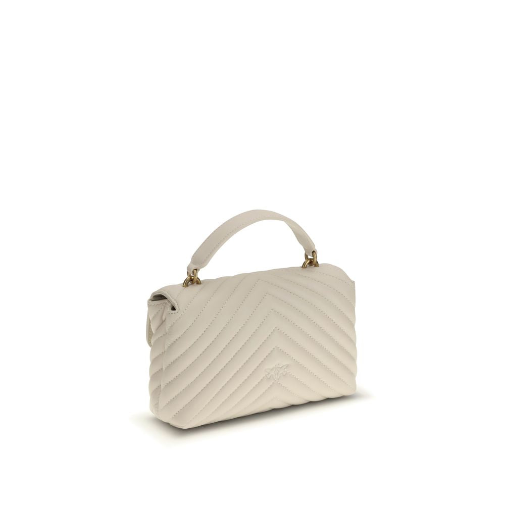PINKO White Calf Leather Bos Taurus Handbag