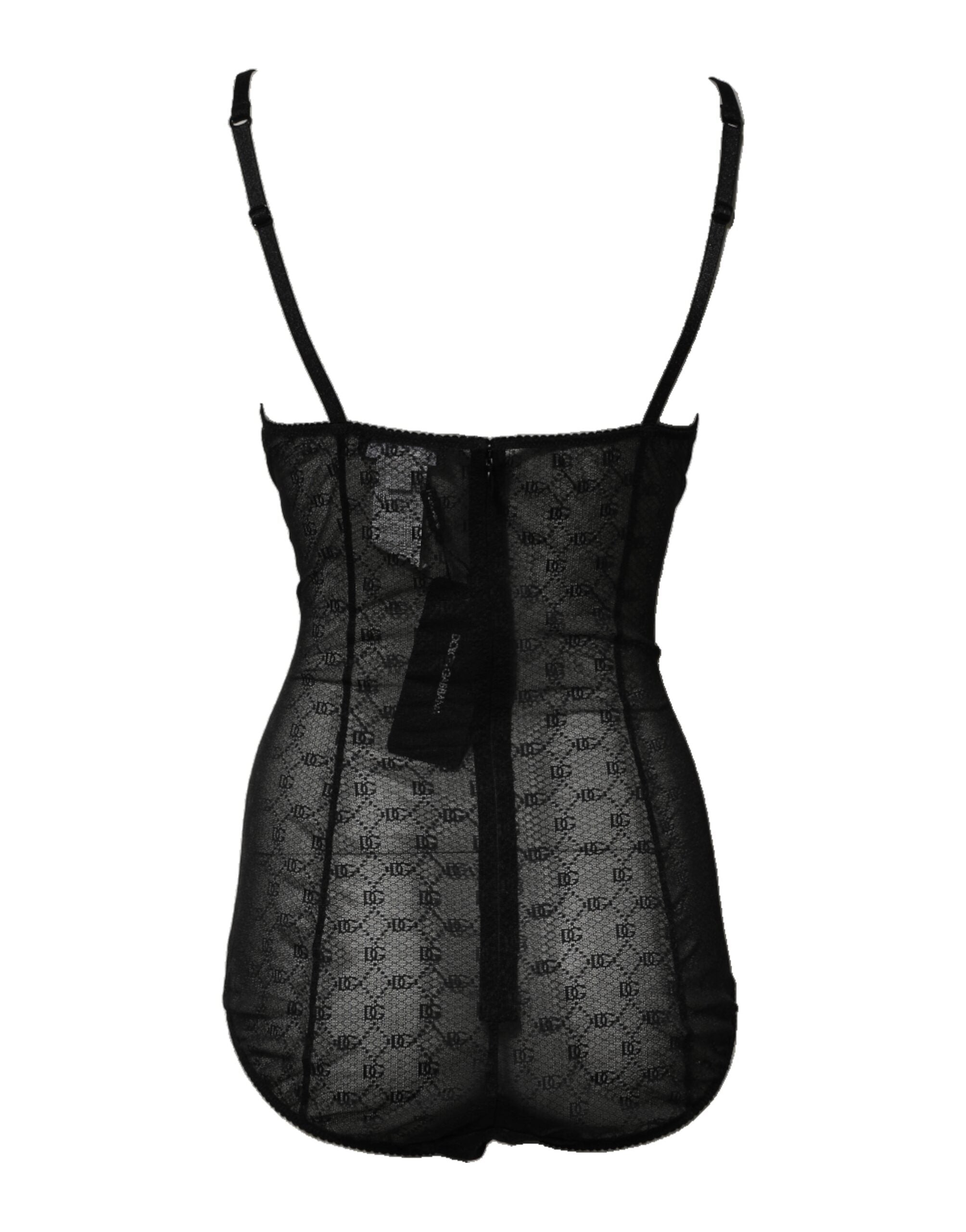 Dolce & Gabbana Black Nylon Stretch Bodysuit Lingerie Underwear