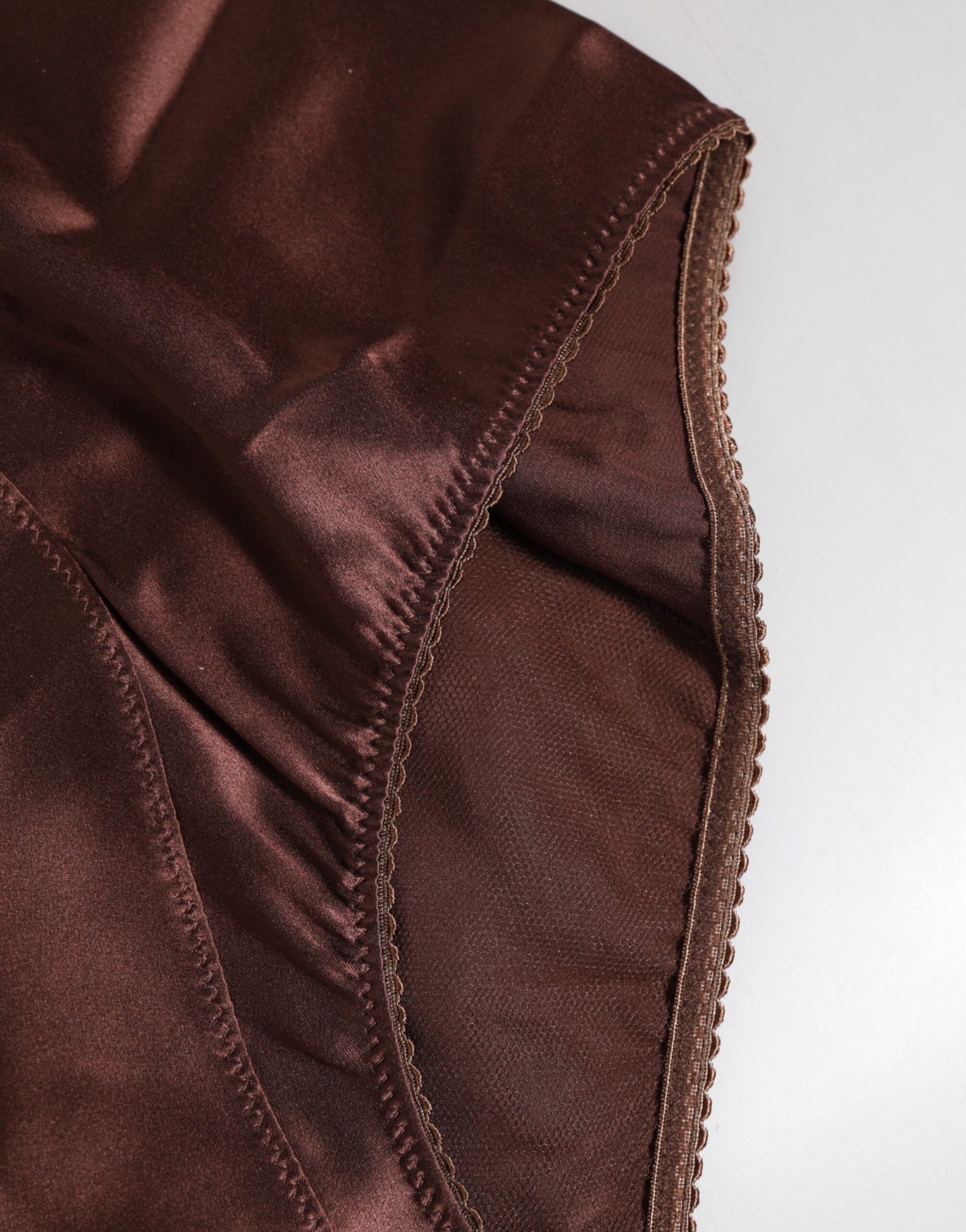 Dolce & Gabbana Brown Silk Stretch High Waist Girdle Underwear