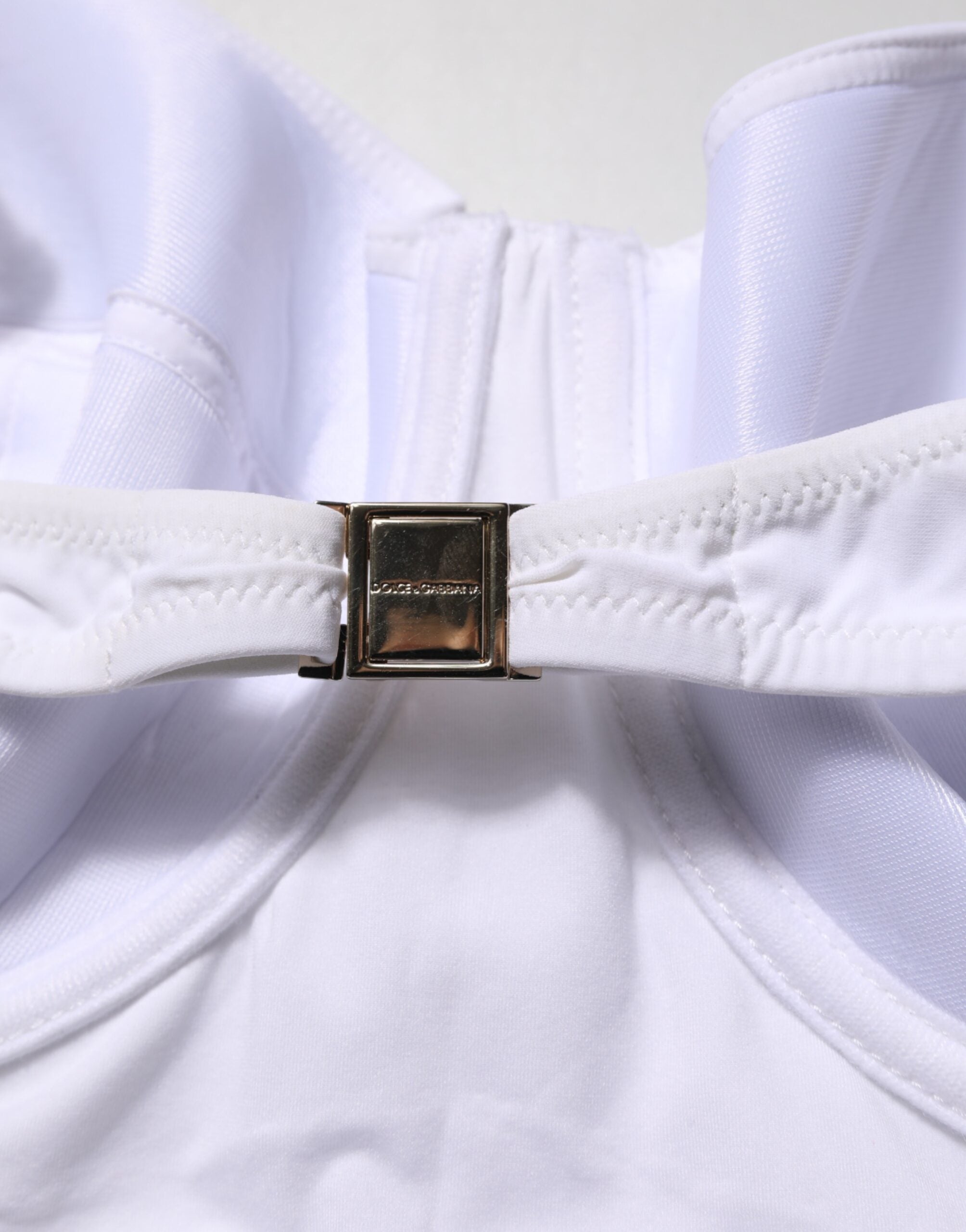 Dolce & Gabbana White Padded Balconette One Piece Swimwear