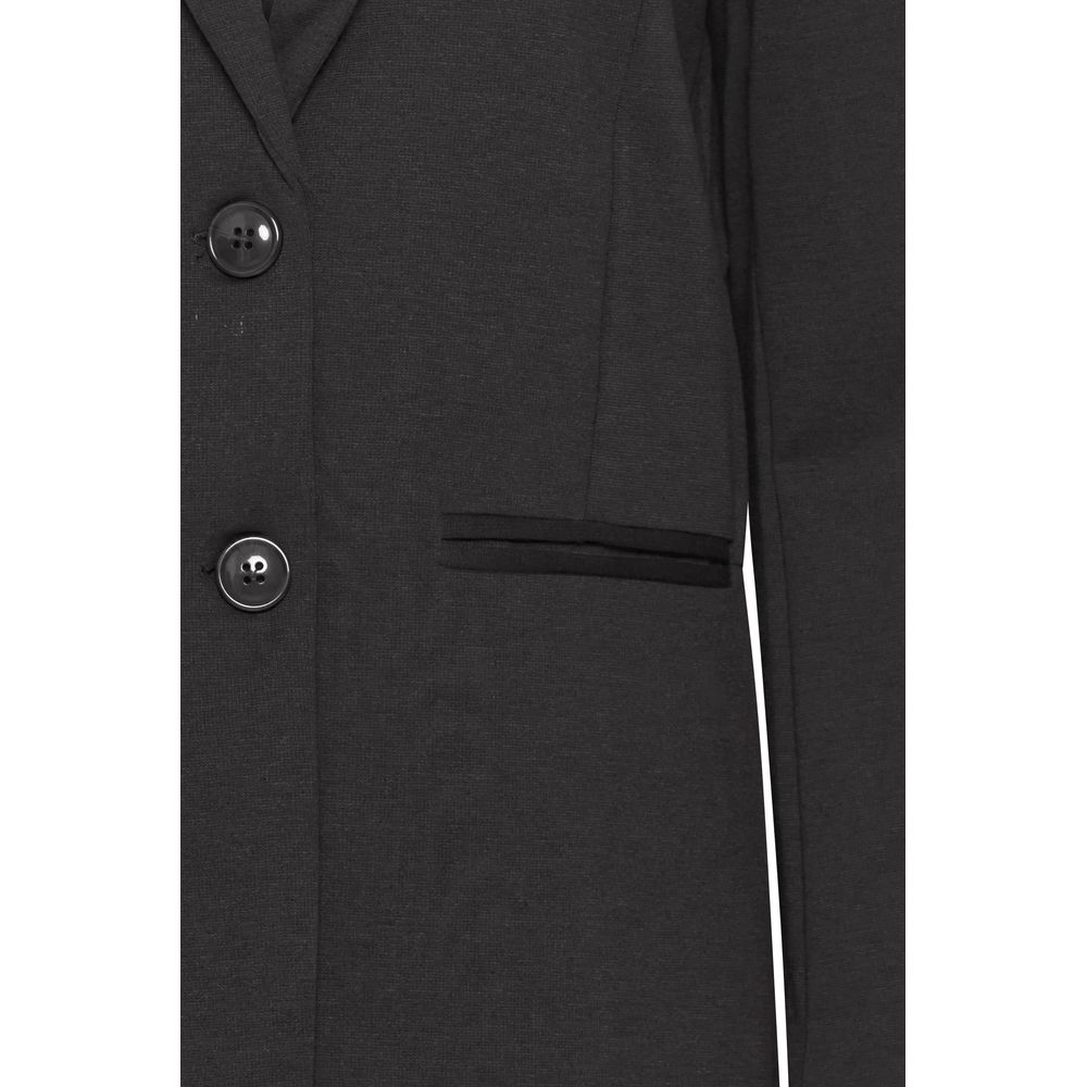 ICHI Black Recycled Polyester Blazer