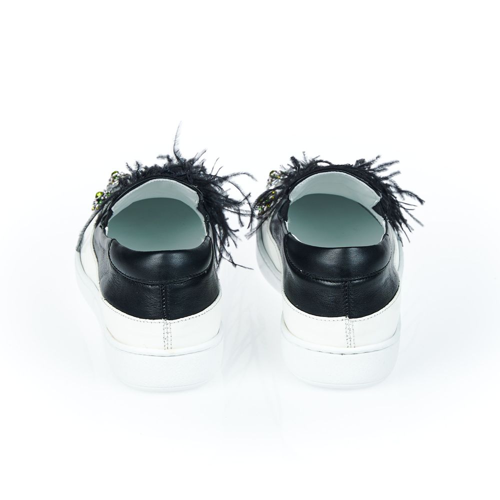 Mr&Mrs Italy Black Bovine Leather Women Slip-on Shoe