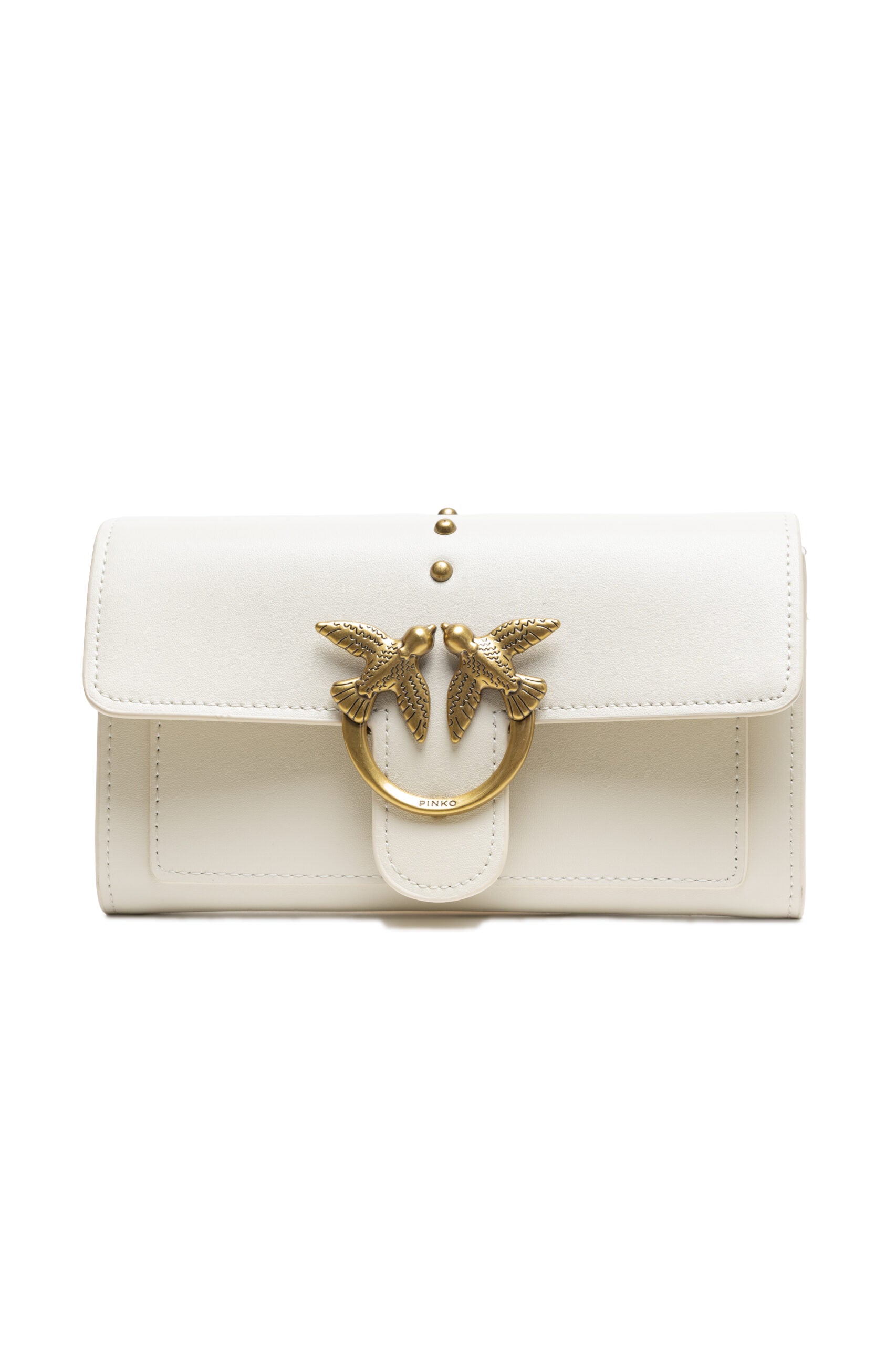 PINKO White Leather One Simply Love Mini Bag