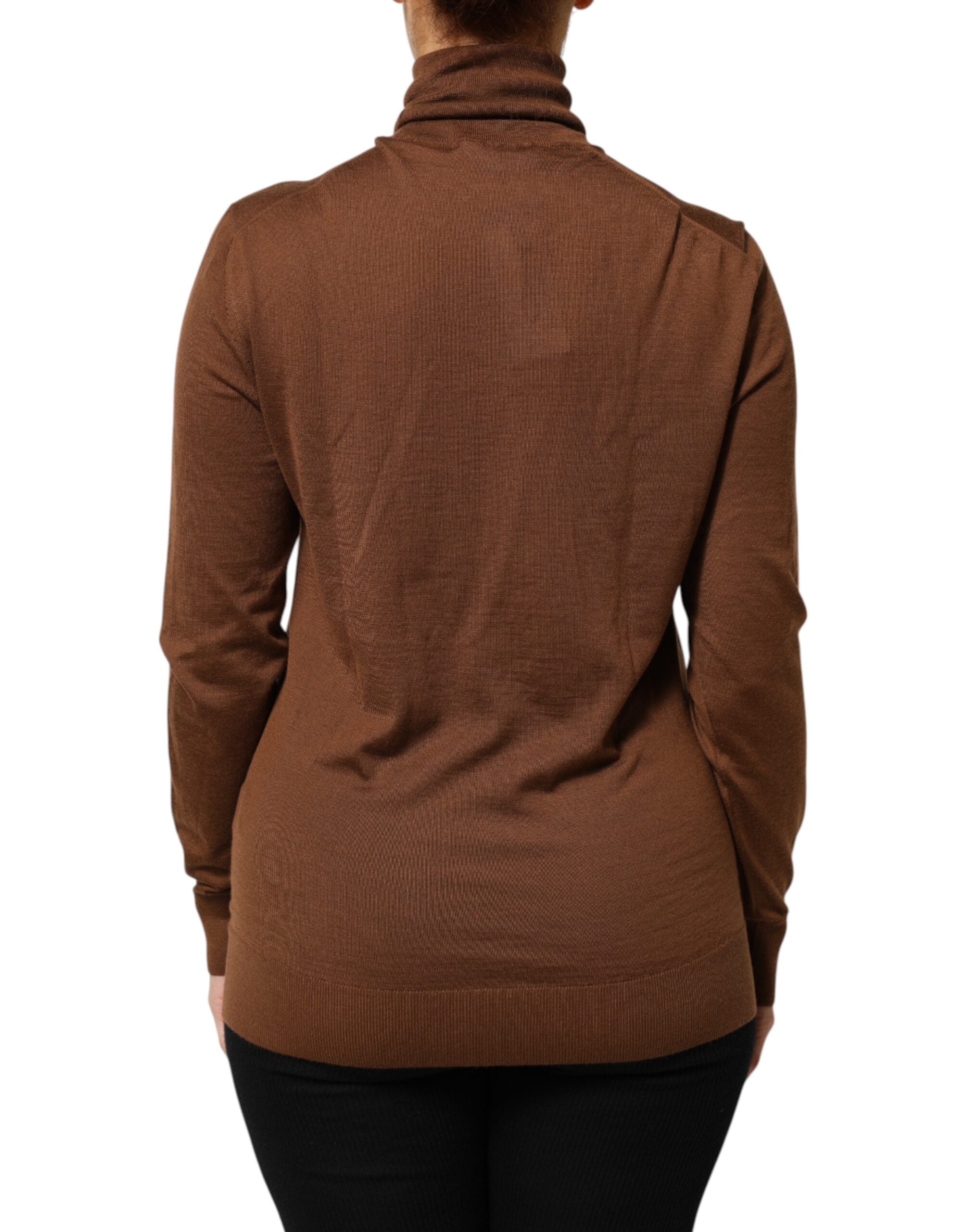 Dolce & Gabbana Brown Cashmere Turtle Neck Pullover Sweater