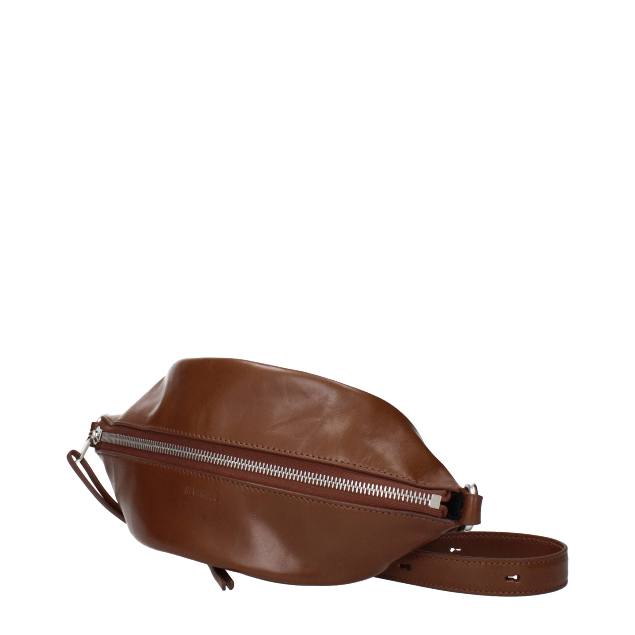 Jil Sander Brown Leather Crossbody Bag