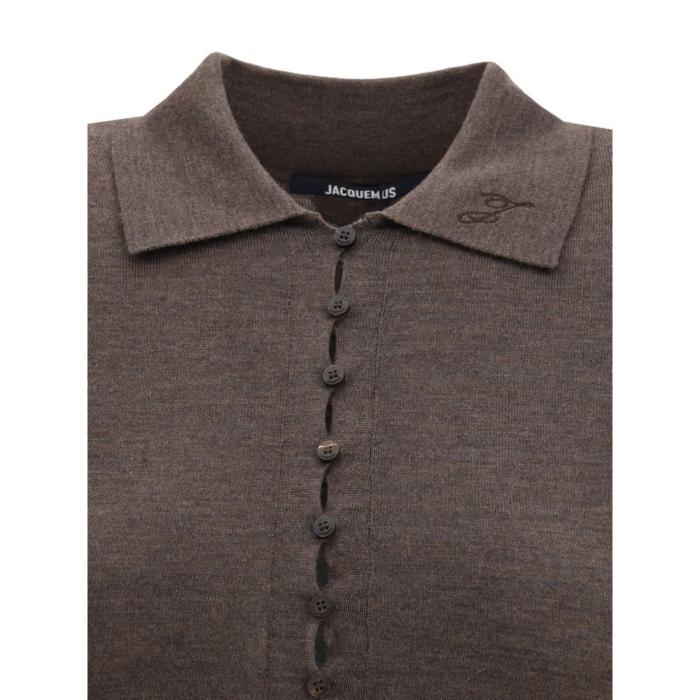 Jacquemus Brown Merino Wool Polo Shirt