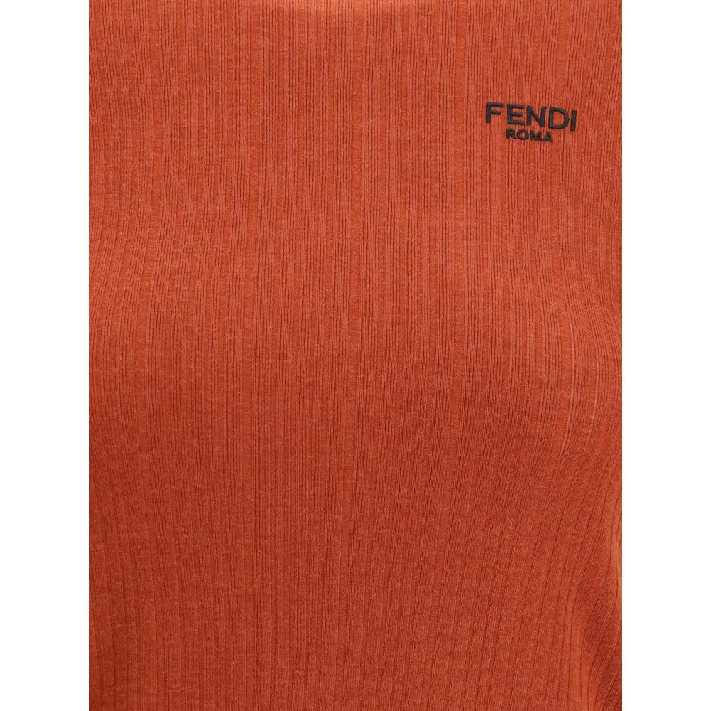 Fendi Red Fleece Wool Top