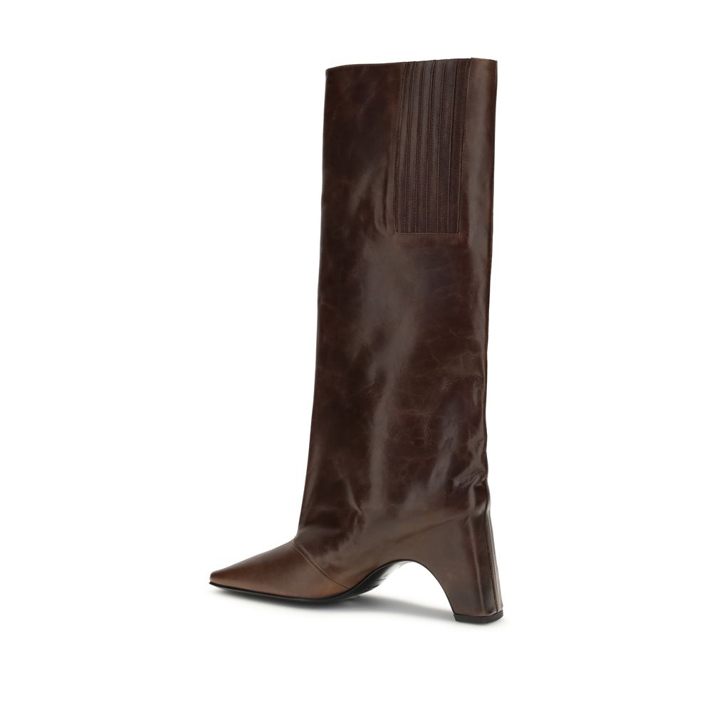 Coperni Brown Leather High Heel Boots