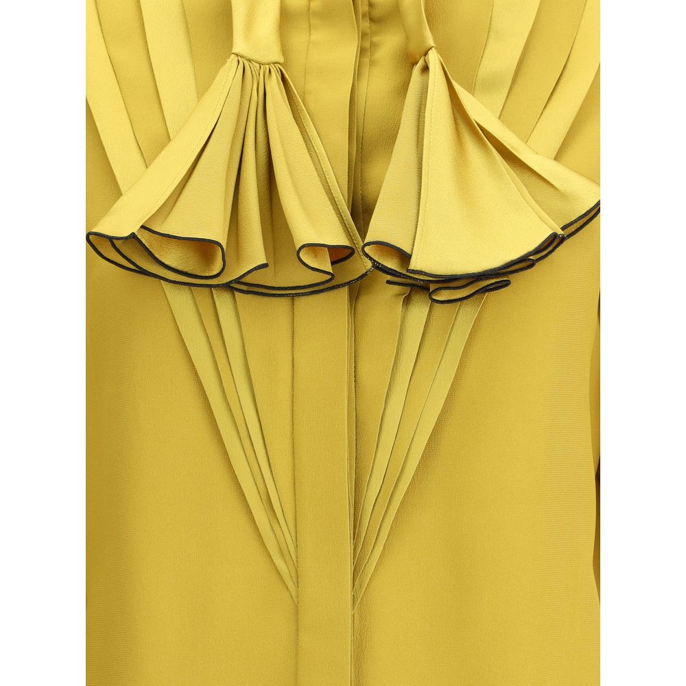 Valentino Yellow Silk Blouse
