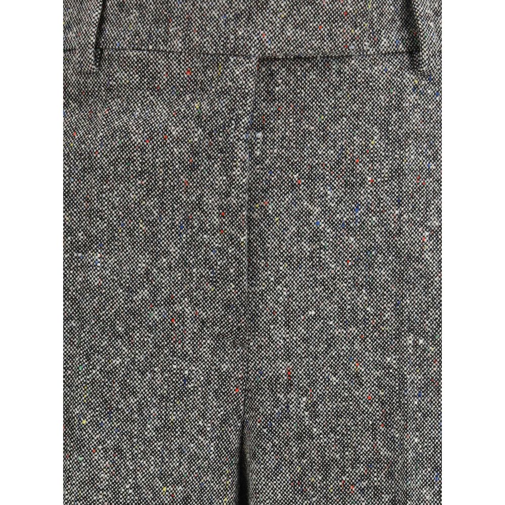 Valentino Gray Fleece Wool Pants