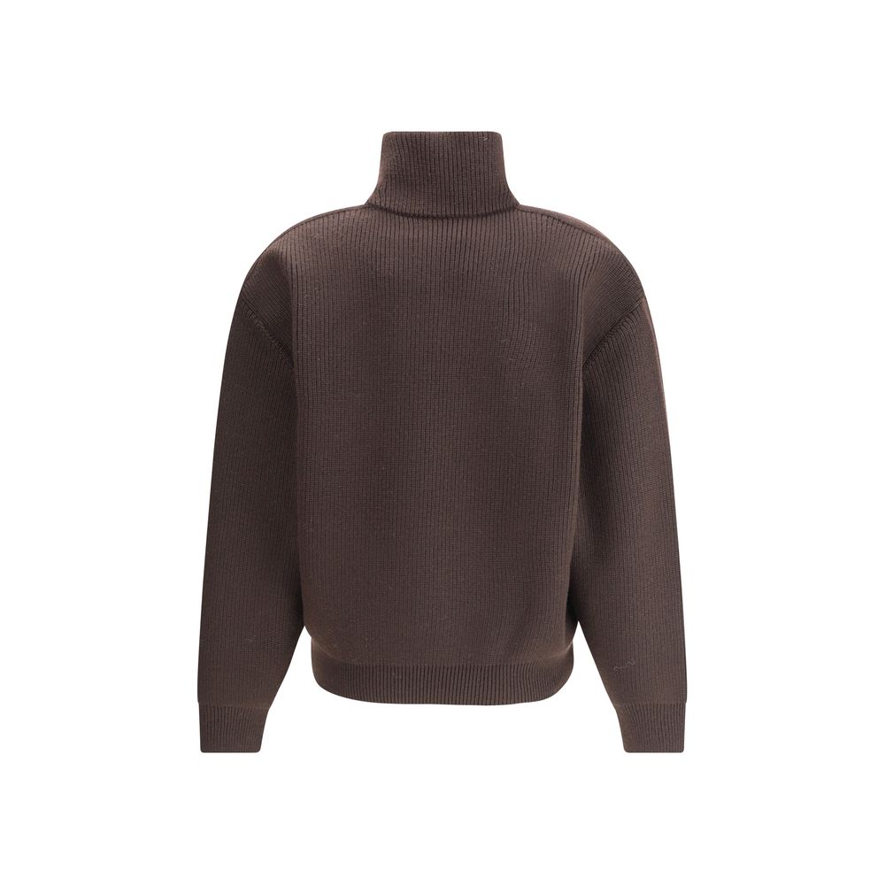 Saint Laurent Brown Lamb Leather Sweatshirt