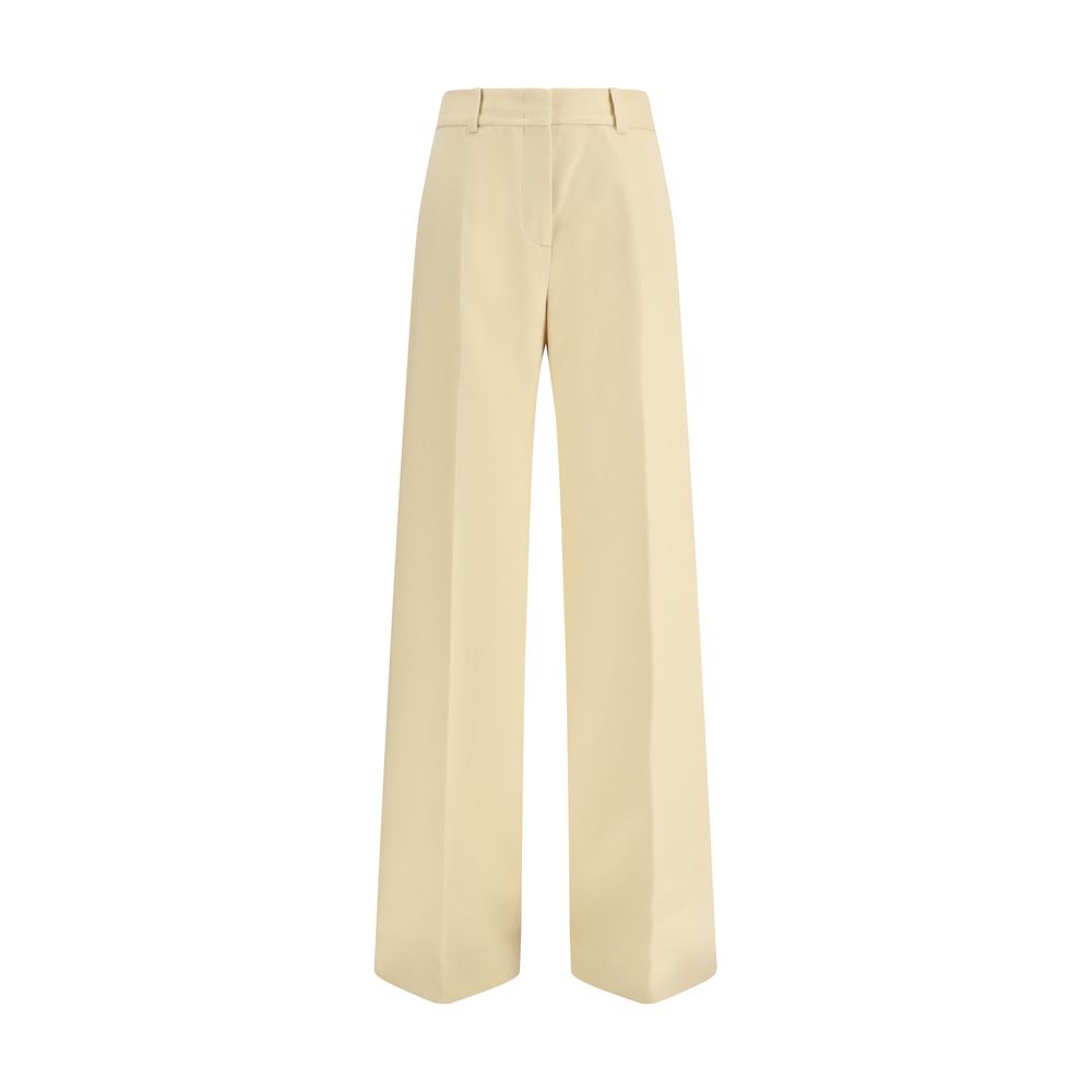 Ermanno Scervino Yellow Fleece Wool Dress Pants