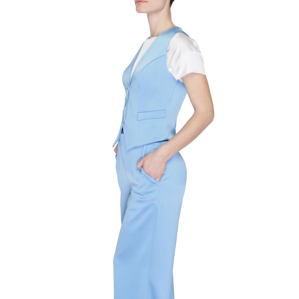 Silence Blue Polyester Waistcoat