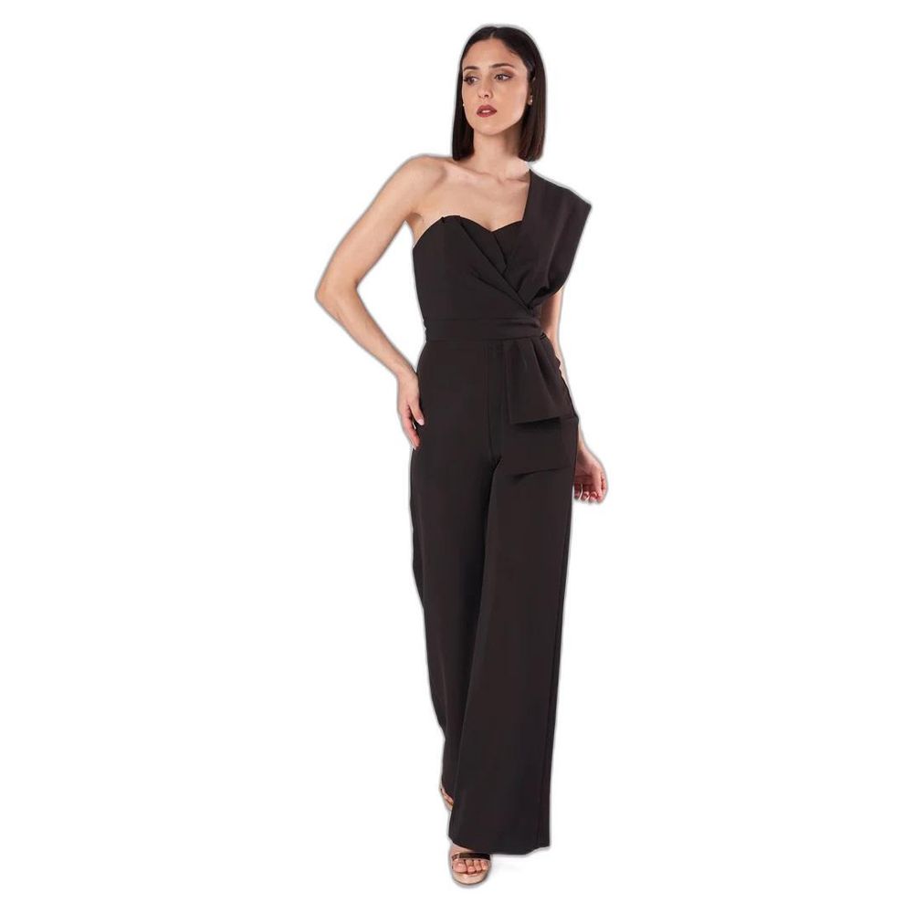Silence Black Polyester Jumpsuit