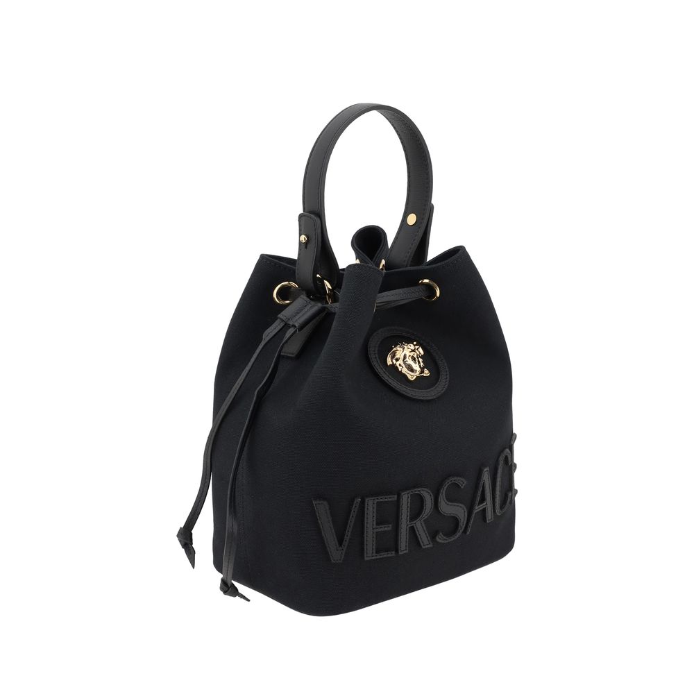 Versace Black Fabric Backet Bag