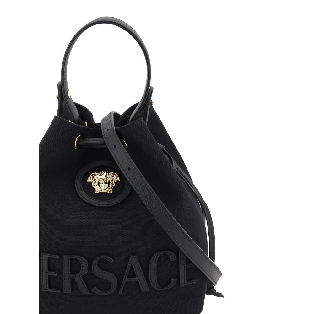 Versace Black Fabric Backet Bag